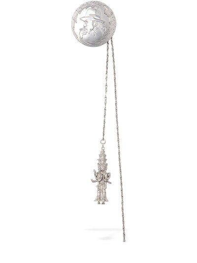 Yohji Yamamoto 50毫米“yohji Profile”徽章胸针 In Silver
