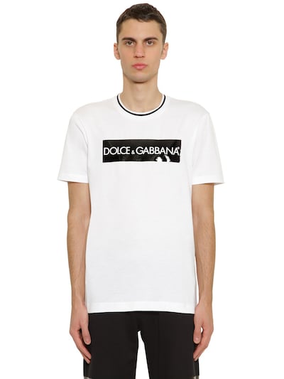 DOLCE & GABBANA 印图纯棉平纹针织T恤,70I021013-VZA4MDA1