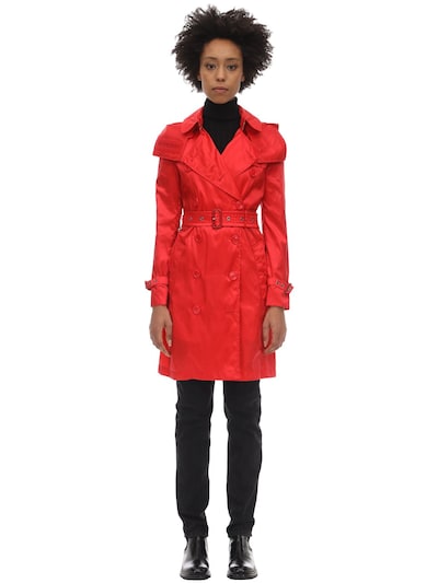 Kensington hooded nylon trench coat 