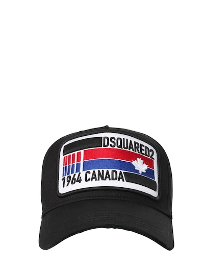 Dsquared2 Cotton Gabardine Baseball Hat In Black
