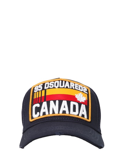 Dsquared2 Cotton Gabardine Baseball Hat In Navy