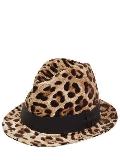 DOLCE & GABBANA 豹纹印图棉混纺帽子,70I0CE045-SFKXM001