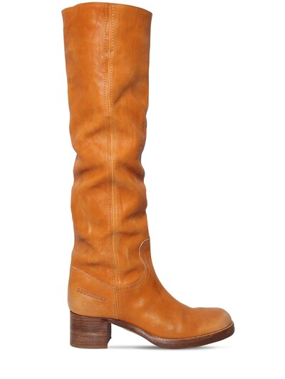 Dsquared2 50mm Jack Over-the-knee Leather Boots In Camel