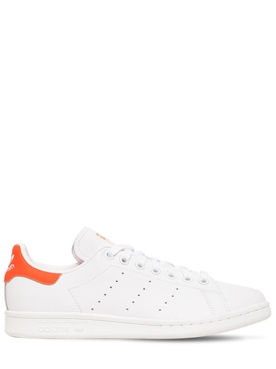 Adidas Originals - Stan smith w leather sneakers - White/Orange 