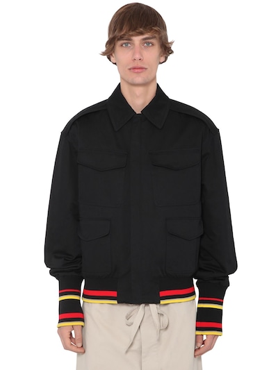 JW ANDERSON QUILTED COTTON CANVAS BOMBER JACKET,70I0M4007-OTK50