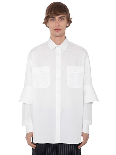 JW ANDERSON COTTON POPLIN SHIRT W/ DOUBLE CUFFS,70I0M4008-MDAX0