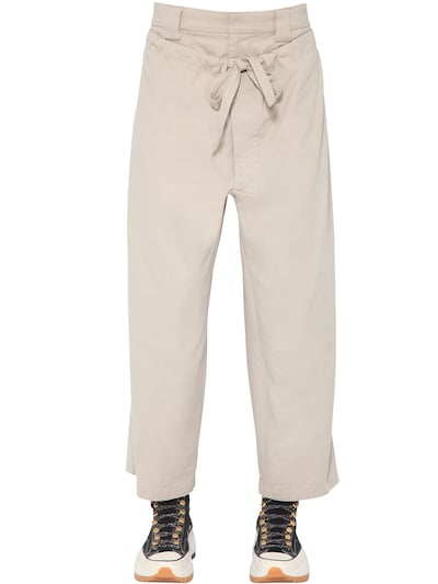 JW ANDERSON DOUBLE FRONT FLAP COTTON CANVAS trousers,70I0M4009-MTA10