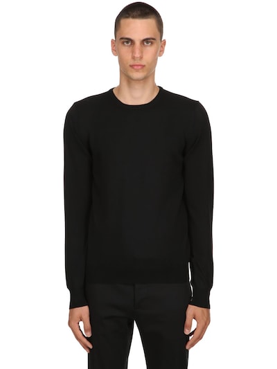 Tagliatore Classic Ribbed Sweatshirt In Black