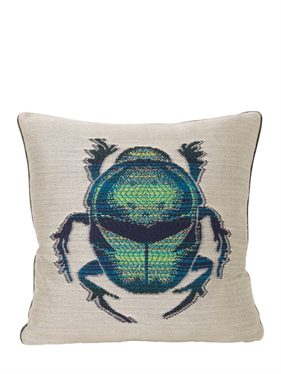 Ferm Living Salon Beetle Cotton Pillow Multicolor Luisaviaroma
