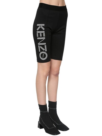 KENZO - Logo print stretch cotton biker 