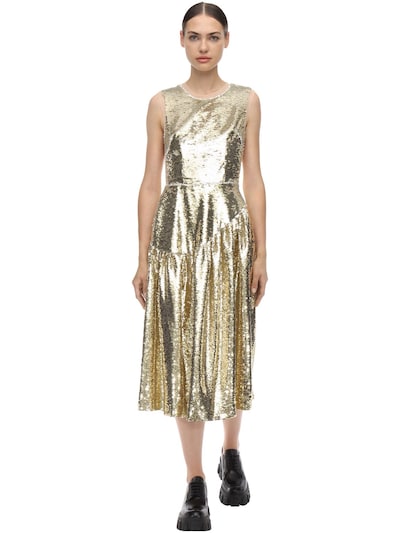 Simone Rocha - Sequined midi dress - Gold | Luisaviaroma