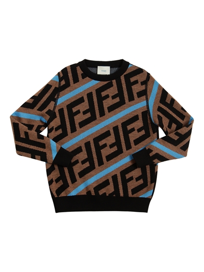 fendi logo intarsia sweater