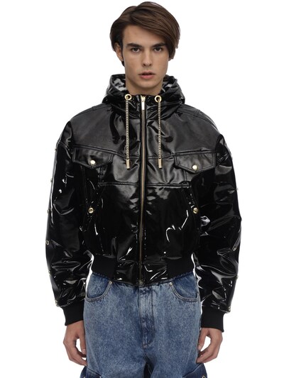 vinyl bomber jacket