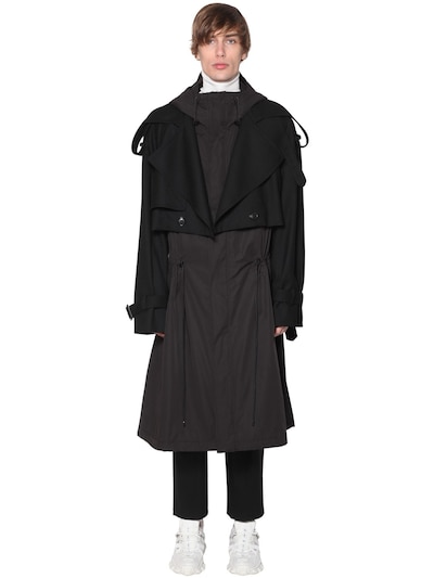 Juunj Wool Parka Coat In Black