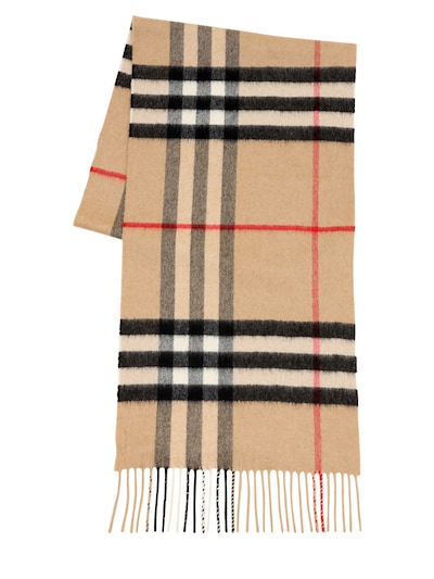 Giant icon cashmere scarf - Camel Check 