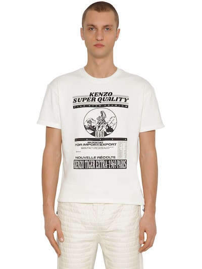 Kenzo Graphic Rice Bag Printed Jersey T-shirt In Off-white