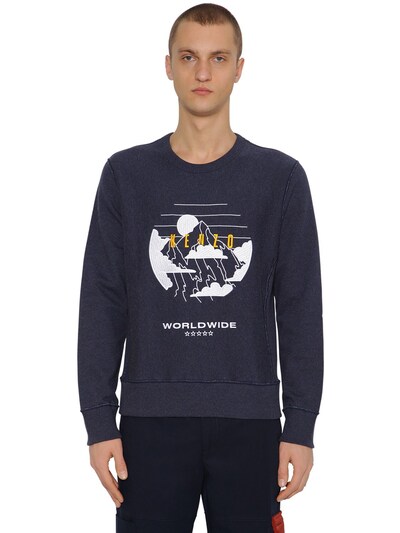 Kenzo Mountain Cotton & Wool Sweatshirt In Blue