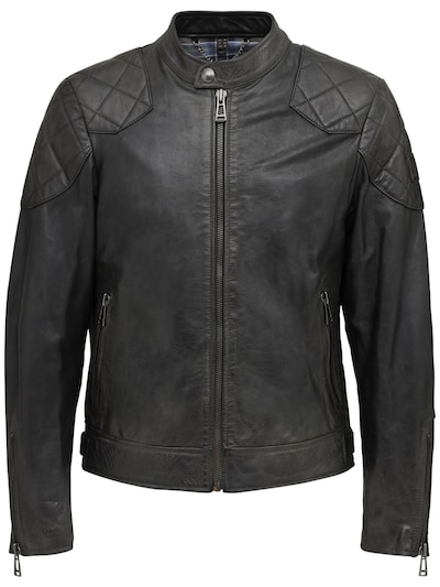Belstaff: Outlaw hand-waxed leather jacket - men_0 | Luisa Via Roma