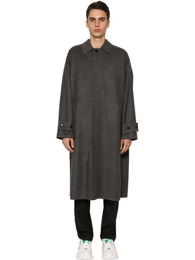 Valentino Oversized Wool & Cashmere Coat In Grey