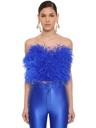 feather bustier top