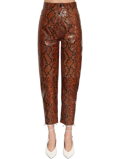 ATTICO SNAKE PRINTED LEATHER trousers,70I4UN033-MDYW0