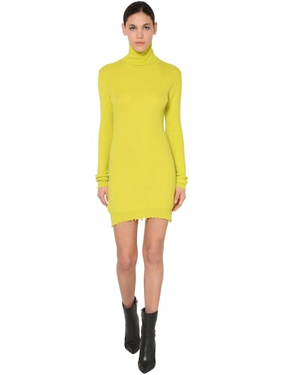 yellow knit dress