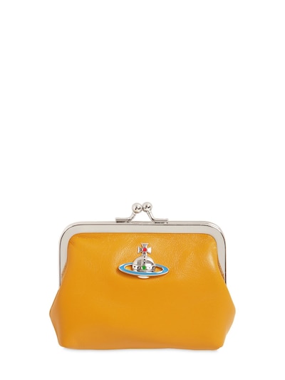 Vivienne Westwood Emma Smooth Leather Coin Purse In Yellow