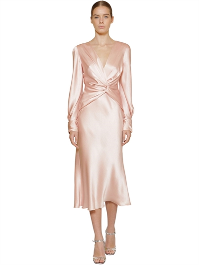 silk satin midi dress