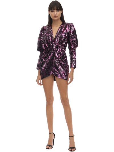 ghetty balloon sleeve mini dress