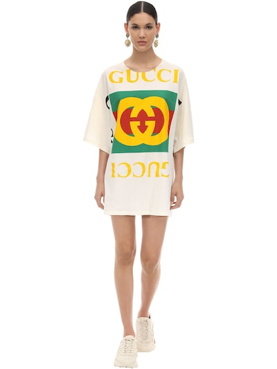 Gucci - Oversize printed cotton t-shirt 