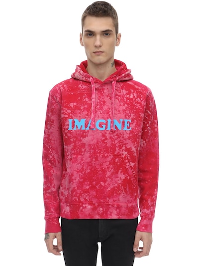 red bleached hoodie