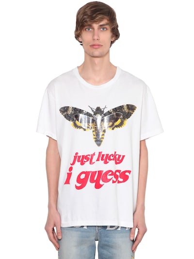 Lost Daze Ca Oversize Printed Cotton Jersey T-shirt In White
