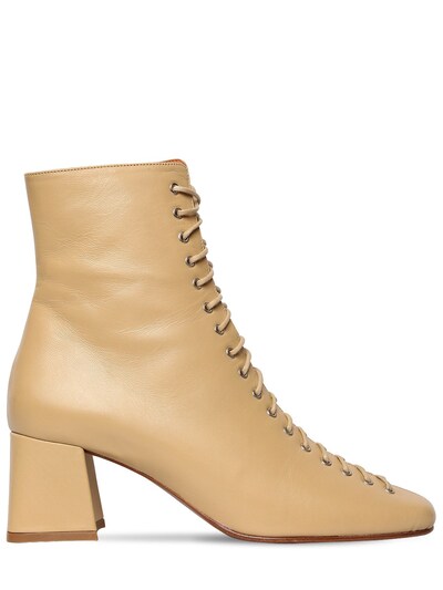 BY FAR 60MM BECCA LACE-UP LEATHER BOOTS,70I6TG001-Q1JFQU01