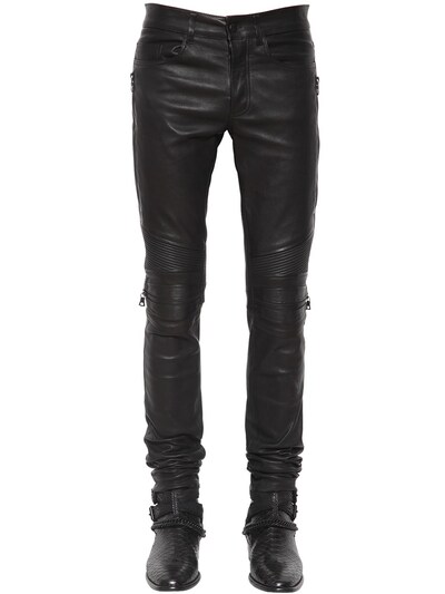 Amiri 15cm Mx2 Leather Jeans In Black