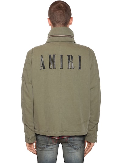 AMIRI 皮革贴花棉质帆布夹克,70I6TX023-R1JFRU41