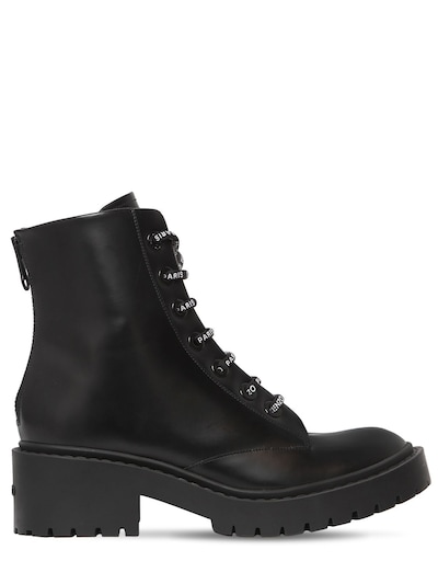 KENZO 50MM PIKE LACE-UP LEATHER COMBAT BOOTS,70I73S003-OTK1