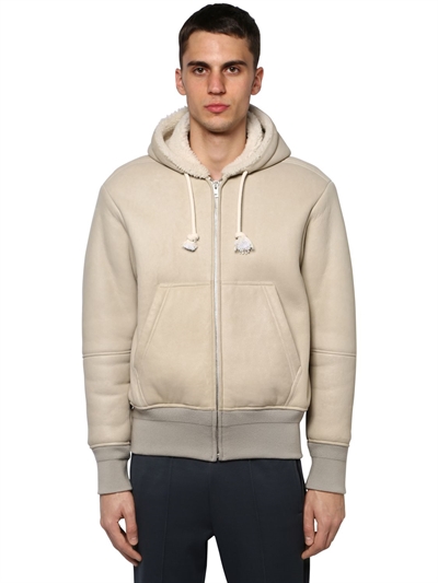 shearling hooded jacket