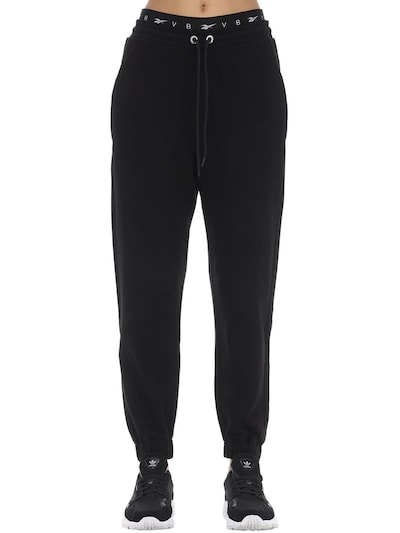 Logo cropped cotton track pants 