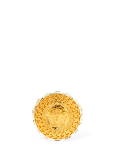 Versace Strass Medusa Round Ring In Gold7crystals