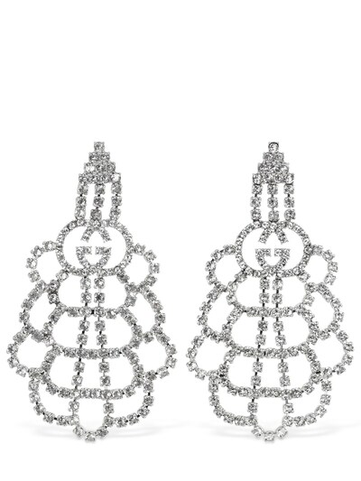GUCCI TENNIS STATEMENT CRYSTALS EARRINGS,70I80Y026-ODE2MG2