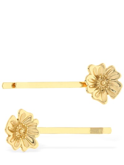 Aym Set Of 2 Poppy Flower Hair Pins Luisaviaroma