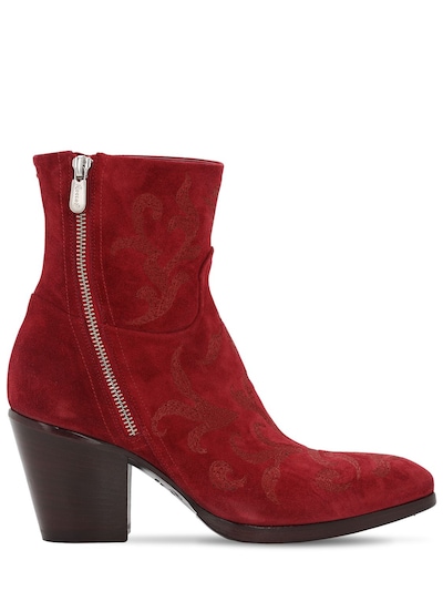 ROCCO P 70MM EMBROIDERED SUEDE ANKLE BOOTS,70IA1R003-VKVORVJPU081