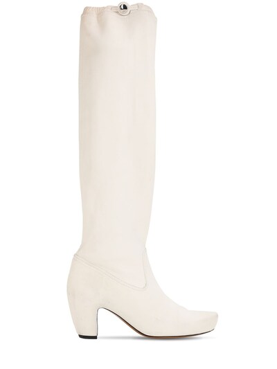 Lanvin 60mm Tall Leather Boots In White