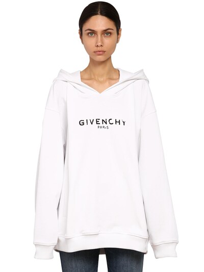 givenchy destroyed logo hoodie
