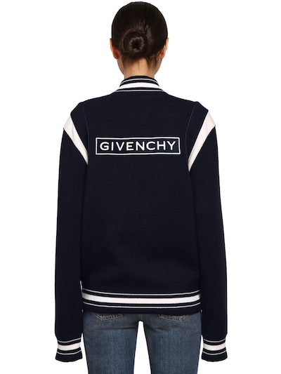 Givenchy - Logo wool knit bomber jacket 