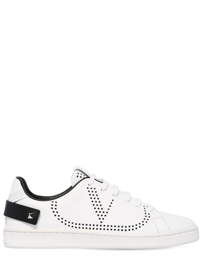 valentino garavani backnet perforated leather sneakers