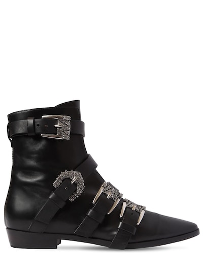 ETRO 20MM BUCKLED LEATHER ANKLE BOOTS,70IAHU004-MDAWMQ2