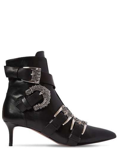 ETRO 55MM BUCKLED LEATHER ANKLE BOOTS,70IAHU007-MDAWMQ2