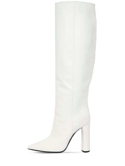 white leather boots