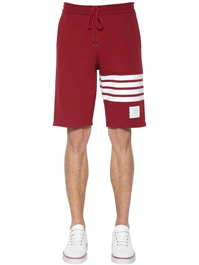 Thom Browne 4-bar Cotton Sweatshort In Med Red